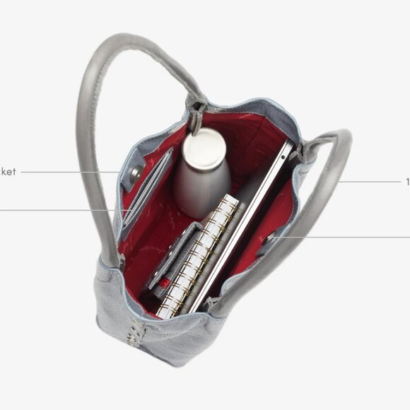 Hammitt Oliver Stingray Sparkly Bucket Tote Bag with Brushed Silver Rivets - Picture 12 of 12